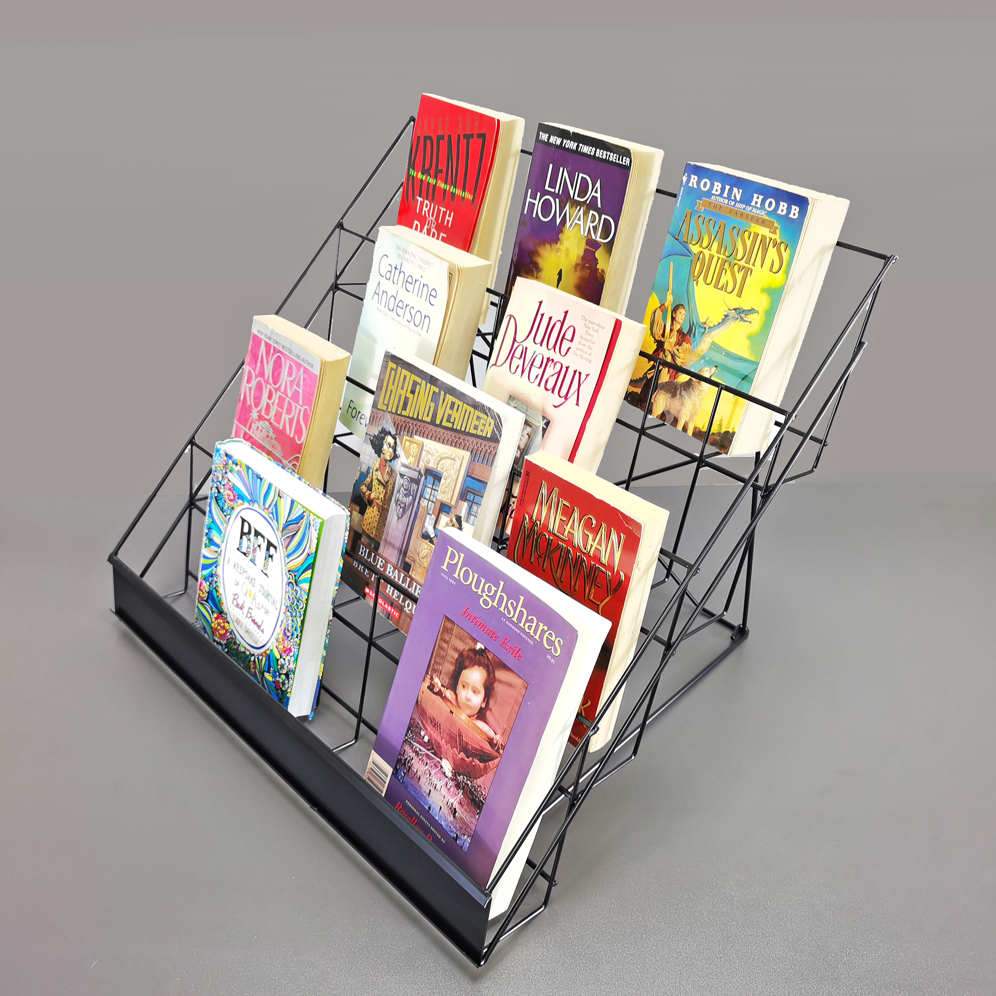 Wire Rack Brochure Rack Tabletop Literature Display Open Shelves Seeds